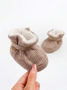 Botitas para bebé, pantuflas cálidas y acogedoras para bebé, zapatos tipo calcetín que se quedan puestos, fáciles de poner, regalos unisex para bebé, botas suaves antideslizantes y ajustables para recién nacidos niños y niñas