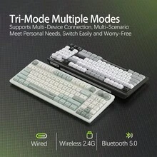 Acer OKR 234 Tri-Mode Wireless Keyboard: Mechanical-Feel, Quiet Keys, Multi-Function Shortcut Keys, Plug-And-Play USB Interface, All-Around Peripheral For Business, Office, And Gaming. - Milk Tea Color - View 4