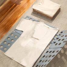 1 件灰色节省空间的服装折叠板，可调节尺寸，塑料，T 恤和裤子文件夹，易于使用，紧凑设计，非常适合快速折叠，衣柜整理器，家庭，宿舍，旅行和存储解决方案