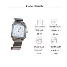 1 pezzo/set Orologio al quarzo minimalista con cinturino in acciaio, stile elegante da studente, adatto per compleanni, Ognissanti, Ringraziamento, di fine anno