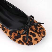 Women's Tabi Shoes Flats Split Toe Janpanese Ballet Flats Cute Black Bowknot Ballerina Shoes-2025 - Brown Leopard - 查看 7