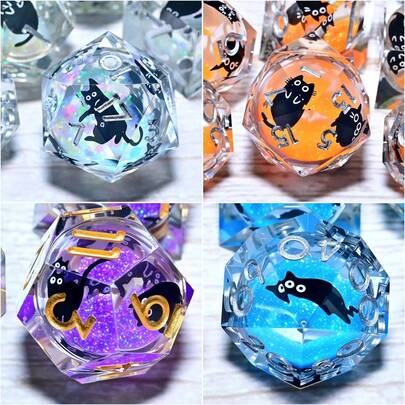 7 Piece Resin Dice Set, Suitable For Christmas Thanksgiving Gift Supplies Decoration Ramadan And Easter Board Game Desktop Dice, Hand Role-Playing Polyhedral Dice, RPG Dice Birthday Gift Holiday Party