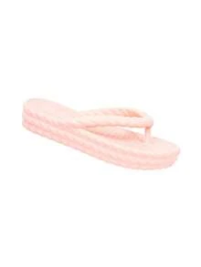 Chinelo Plataforma Trança MID Flatform Moda Praia Piscina Para Dia a Dia Em EVA Casual - Blush - Visão 7