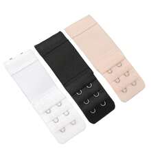 Bộ 3 miếng nối dài dây áo ngực cho nữ, có thể điều chỉnh, chất liệu nylon co giãn, dùng cho 2-4 móc, dây nối dài mềm mại cho đồ lót. Phụ kiện đồ lót. - Móc áo ngực - Xem 1