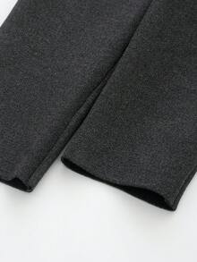 V-Neck Solid Color Casual Knit Sweater With Metal Buttons, Suitable For Spring/Autumn/Winter - Dark Grey - View 6