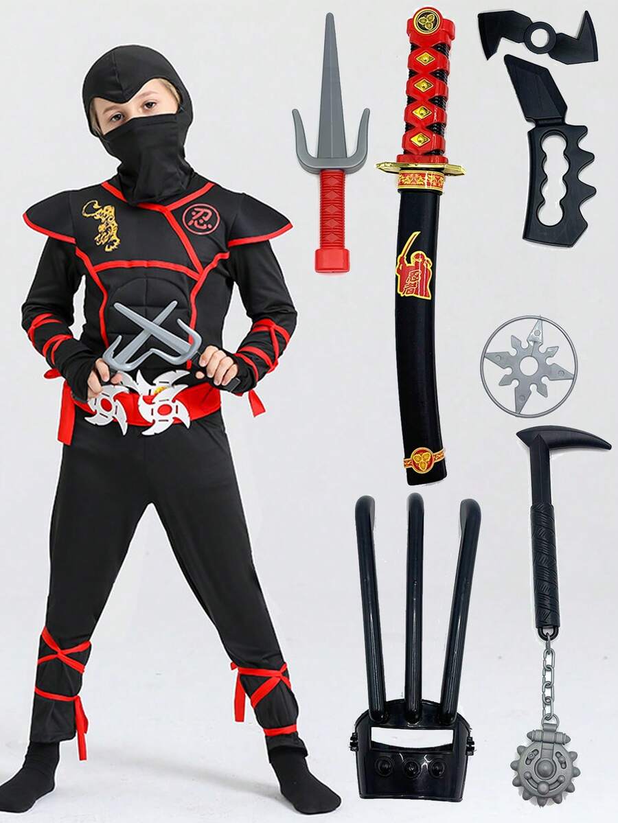 武器套装，塑料武士刀武器，适合万圣节、圣诞节、角色扮演、动漫角色扮演、派对、收藏