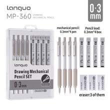 1pc Automatic Mechanical Pencil, 0.3mm/0.5mm/0.7mm/0.9mm Options, Suitable For Drawing, Sketching, Writing, Silver/Black Color, Refillable, High-Quality Drafting Pencil