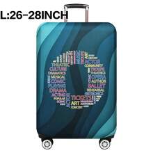 弹性行李箱套旅行箱套，带文字字母印花，适用于 18 至 32 英寸行李保护套，适用于户外旅行商务时尚图形图案，适用于男女旅行配件涤纶行李箱学生返校用品袋，适用于学校配件，行李保护器返校用品大学宿舍学生必备品，适用于男士女士假期旅行必备品户外包，适用于学校配件 - 藍色 - 查看 59
