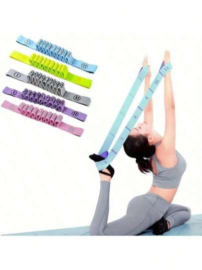 1条弹力阻力带/拉伸带，适用于瑜伽、健身、普拉提和体操，可搭配瑜伽砖使用，是普拉提运动的理想配件。这款阻力带采用数字网格设计，可用于肩部拉伸、舞蹈训练和瑜伽练习。轻便易携，经久耐用，不易变形，男女通用，四季皆宜，是送给爱人/朋友/长辈的理想礼物，尤其适合圣诞节和新年等场合。无需电池。