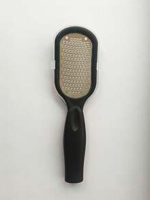 1pc Professional Stainless Steel Foot File With Anti-Splash Design, Ergonomic Handle & Coarse/Fine Grit Exfoliating Surface - Durable Plastic Construction For Home Spa Pedicure & Manicure Care - Perfect Holiday Gift For Graduation, Thanksgiving, Christmas