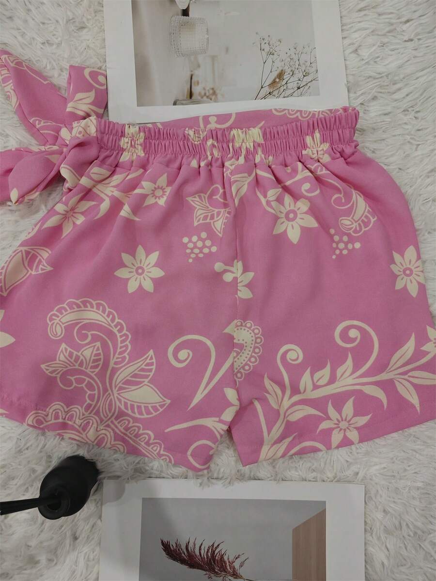 Women's Skirt Shorts - 花朵粉 - 查看 1
