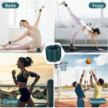 2 Piezas Polainas para Tobillos y Muñecas, Cómodas Y Ajustadas Polainas de Carga, Entrenamiento de Fuerza en Tobillos, Muñecas, Brazos y Piernas, Gimnasio Prati Yoga - Verde - Ver 6