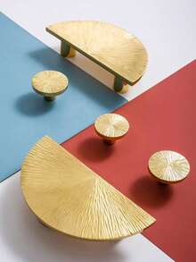 1pc Handcrafted Vintage Brass Hammered Finish Cabinet Drawer Pull Handle, Suitable For Hotel, Restaurant, Home Decor, Bookcase, Kitchen Cabinet, Storage Cabinet, Bathroom, Kids Room Drawer - Gold - View 8