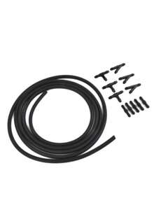 1 Set Universal Style Car Windshield Wiper Nozzle 39.37 Inch Hose 6 Connectors 4 Double Hole Water Spray Nozzles