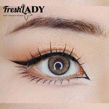 FRESH LADY 1 par Freshlady Fog Pearl Grey 14,0 mm färgade kontaktlinser, 1 år, engångsbruk - Grå - Visa 8