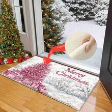Pink Christmas Tree Microfiber Doormat - Quick-Dry, Non-Slip, Machine Washable, Waterproof & Stain Resistant - Perfect For Kitchen, Bathroom, Holiday Decor & Gifts - Multicolor - View 8
