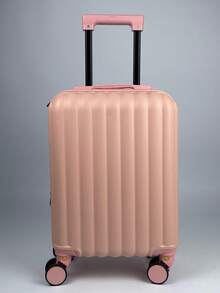 Mala De Bordo Viagem Padrão Anac 10kg Abs Resistente | Rodinhas Dupla 360° Cadeado Embutido Entrada Usb Zíper Expansivel - Rosa Bebê - Visão 6