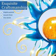 Solar Lights Outdoor Garden Decor, Blue Metal Sun Crackle Glass Globe Stake Waterproof 30LED Decorations Unique Gifts For Women,Mom,Outside, Patio,Lawn,Yard,Pathway-734997 - 陽光 - 查看 4
