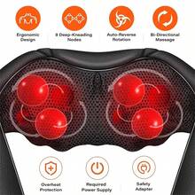 Larora 4D Electric Neck And Back Massager With Heat, Deep Kneading Massage Pillow, Adjustable Intensity, Shoulder Muscle Massage, For Home, Office, Car Use, Ideal Gift For Men Women Mom Dad - 黑色 - 查看 5
