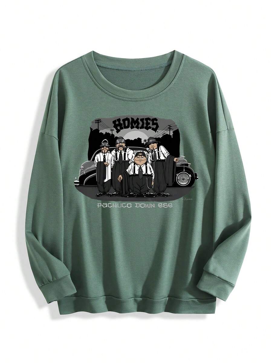 Homies Pachuco  Ese Retro Crewneck - 軍綠色 - 查看 1