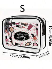 Túi đựng đồ du lịch PVC chất lượng cao, dung tích lớn, có khóa kéo - Túi đựng mỹ phẩm/đồ dùng cá nhân nhẹ, chống phai màu, phù hợp cho phụ nữ/bé gái, hộp trang điểm xách tay được TSA chấp thuận, dễ lau chùi, giải pháp lưu trữ công nghệ tiên tiến | Thiết kế hiện đại | Chất liệu chống phai màu - Nhiều màu - Xem 8