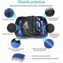 Hielera para Insulina 2 Bolsas de Hielo Portatil,Bolsa Enfriamiento Pantalla de Temperatura,Diabetes Organizer Cooler de Medicamentos,Mantenga Fresca Durante 8-10 Horas,para Viaje y Trabajo Salud (A) - a - Ver 9