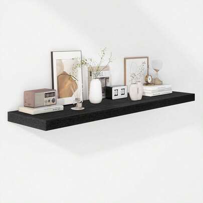 1 件免钻单层壁挂式浮动搁架，适用于书籍、植物、装饰、宿舍墙壁悬挂式储物架