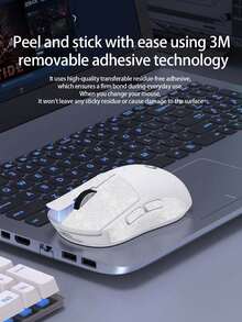 1 Stück GPW Anti-Rutsch Aufkleber, Aufkleber für Mäuse der ersten und zweiten Generation GPW, Schneeflocken Muster E-Sport Wireless Maus Aufkleber, glatte und abriebfeste Aufkleber, Maus Aufkleber mit voller Abdeckung - Pink, Blau und Weiß