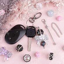 8/15pcs Beaded Pendant With Chain, Blank Beading Stick, DIY Craft - Suitable For Cup Charm, Bag Decor, Keychain And Jewelry Making, DIY Gifts