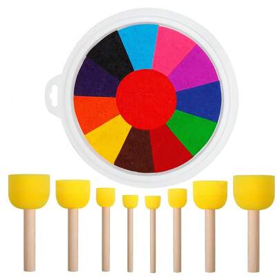 1/9/10 件圆形海绵刷套装，绘画用圆形海绵刷，丙烯画用绘画海绵，艺术和工艺品用绘画工具