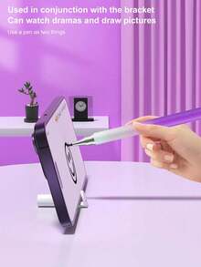 Ombre Color Stylus Pen With Stand, Dual-Tip Capacitive Stylus For Smartphone, Tablet, Video Editing, Drawing, Office Writing