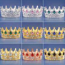 1pc Baroque Crystal Tiaras And Crown Party Rhinestone Prom Diadem Headband Crown Tiara