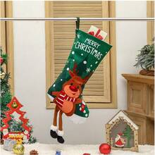 1pc Christmas Stocking Gift Bag, Christmas Gift Sock, Christmas Tree Hanging Decoration, Home Decor Accessory - Multicolor - View 5