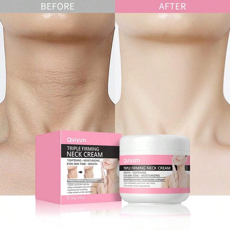 1 Pc Whitening QUIYUM Triple Firming Neck Cream,30g Firming Anti-Wrinkle Whitening Neck Cream For Women, Mom, Wife, Sister, Teen, Girl Friend For Women All Skin Types