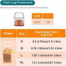 4/16/36 件方形椅腿地板保护垫，硬木地板家具垫，椅腿家具滑块，椅子矩形地板保护垫，硅胶椅腿盖，保护地板和桌腿，防刮降噪（浅棕色） - 淺棕色 - 查看 19