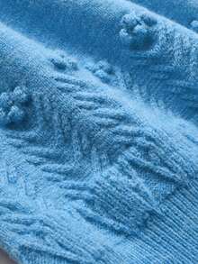 Plus Size Women Casual Loose Fit Crew Neck Drop Shoulder Long Sleeve Sweater, Elegant Dress For Women, Valentine Outfits - Blue - View 6