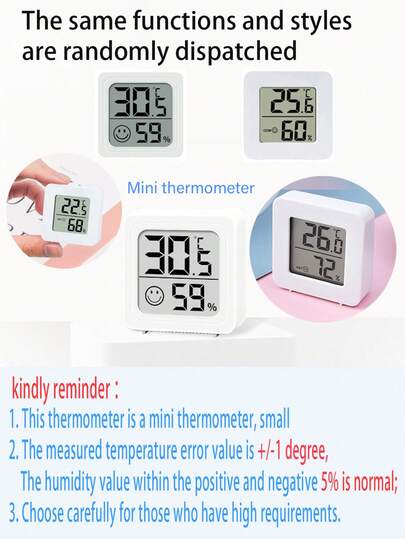 迷你家用除湿器温湿度计数字室内温湿度计，高精度显示，壁挂式，小巧便携