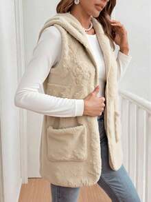Women Winter Coats - Beige - View 4
