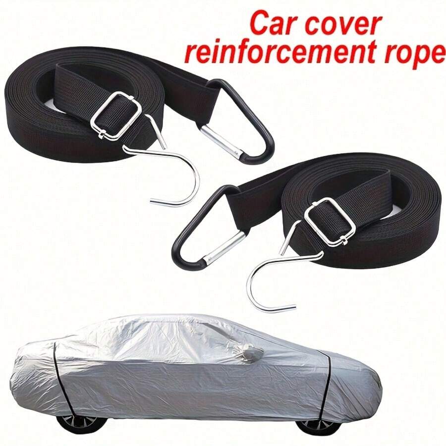 2pcs Adjustable Car Cover Straps, Car Cover Fixing Ropes Anti-Wind Protection, Durable Car Cover Anti-Wind Ropes - A - View 1