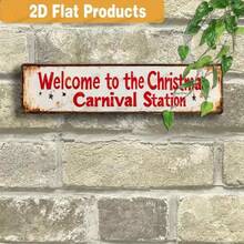 2D Flat, 1pc Vintage Metal Wall Sign, Indoor And Outdoor Holiday Decorations For Home, Cafe, Bar, Garden - Easy To Hang, No Battery Power Required, & Christmas Aluminum Sign, Home Decor, Vintage Metal Wall Art, Outdoor Wall Art, Cafe Decor, Seasonal Decoration, Festive Metal Sign, Lightweight Holiday Decor, Tin Surface, Interior Designers, Seasonal Decorators Christmas Decorations Room Decor