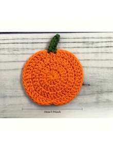 1/3/6 pièces de dessous de verre en citrouille au crochet fait main - motif spirale orange, protecteurs de surface de table en tissu pour l'automne, Thanksgiving, décorations d'Halloween - centres de table rustiques, dessous de verre de boisson de tente - cadeau de pendaison de crémaillère parfait, extension de table de maison, esthétique automnale, surface texturée, accessoire décoratif, parfait pour les cadeaux de Thanksgiving, Noël, Nouvel An