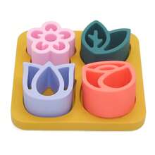 1 件婴儿玩具，硅胶堆叠拼图玩具，儿童益智玩具，从小培养宝宝的动手能力，花朵、飞机、轮船、星星月亮拼图，婴儿礼物，圣诞礼物，男孩和女孩的玩具，早教板和感官玩具