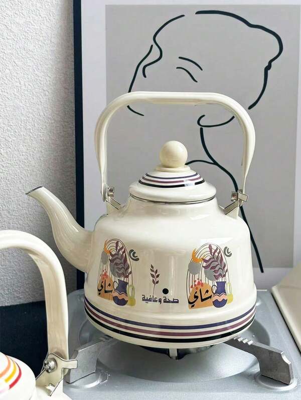 1 Juego de Tetera de Esmalte, Cafetera de Esmalte, Degradado Púrpura, Esmalte Vitrificado Hecho a Mano, Pico Inclinado a 45° + Agarre Ergonómico, Desde Preparar Café Hasta Acampar, Empaquetado de Terciopelo Listo Para Regalo