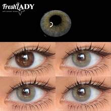 FRESH LADY Freshlady 学生时尚隐形眼镜 瞳孔 处方 极光 蓝灰色 彩色隐形眼镜 1 年抛 万圣节服装 角色扮演 - 灰色 - 查看 34