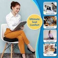 Office Chair Seat Cushion, Cooling Gel Enhanced Memory Foam Cushion For Long Sitting - Back, Sciatica, Coccyx, Tailbone Pain Relief Pillow - For Office, Gaming, Car, - Black - 黑色 - 查看 10