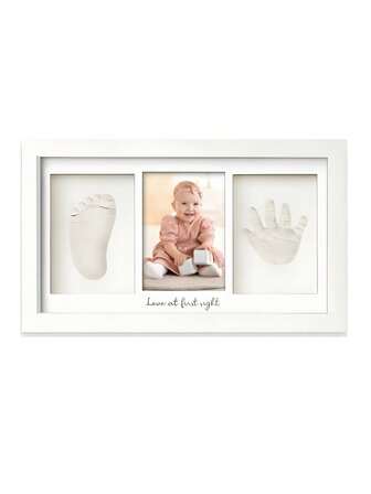 One Baby Hand And Footprint Set - Clay Handprint Commemorative Photo Frame, Newborn Room Photo Frame, Personalized New Mom Gift, Suitable For Baby Parties And Baby Product Registration (Please Read The Instruction Manual For Detailed Usage Methods Before Use, And Watch The Video To Demonstrate).