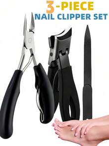 Thick Nail Clipper Set For Seniors - 5-Piece Set With Wide Jaw Large Toenail Clippers, Suitable For Thick Ingrown Nails, Professional Sharp Heavy-Duty Nail Clippers, Ideal For Men And Seniors