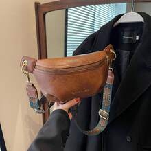 Small Bags For Women 2025 Autumn Winter New Textured Chest Bag Wide Shoulder Strap Retro Versatile Crossbody Bag