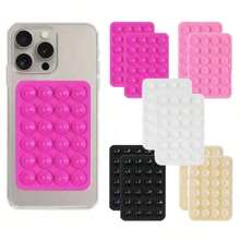 2 piezas Almohadilla de succión de silicona antideslizante - Ventosa de agarre fuerte con respaldo adhesivo - Perfecto para teléfonos inteligentes, ofrece un agarre antideslizante y reutilizable