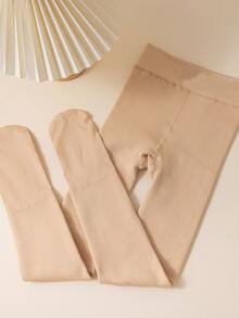 2条装女童婴儿打底裤，纯色可选白色、米色、肤色、卡其色、驼色，踩脚裤，带保暖内衬，适合日常穿着，简约百搭，薄绒面料，触感光滑柔软，亲肤舒适，风格多样，包括学院风、公主风、可爱风，搭配基础袜 - 彩色 - 查看 7